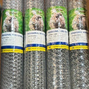 Espositore in rete metallica zincata Galvanized hexagonal wire and PVC coated wire mesh at Canton Fair